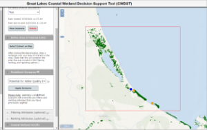 Great Lakes Coastal Wetland Decision Support Tool (CWDST) user interface