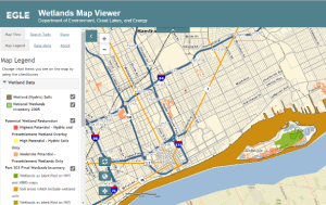 EGLE Michigan Wetlands Map Viewer interface